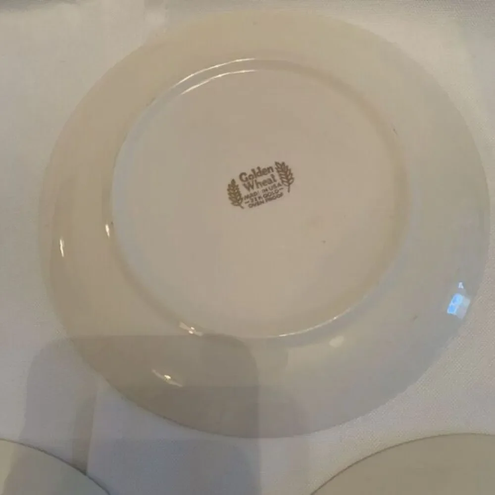 Set of 3 Homer Laughlin 22K‎ Golden Wheat Pattern 7 Inch Salad Plates